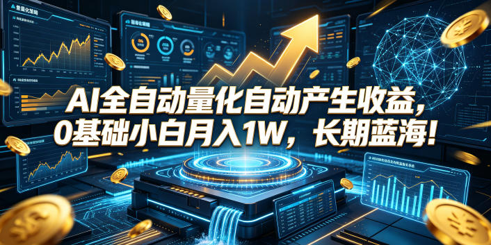 AI全自动量化自动产生收益，0基础小白月入1W，长期蓝海！【揭秘】-智享云联