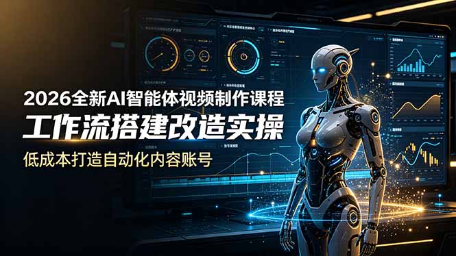 2026全新AI Codex智能体视频制作课程，工作流搭建改造实操，低成本打造自动化内容账号-智享云联