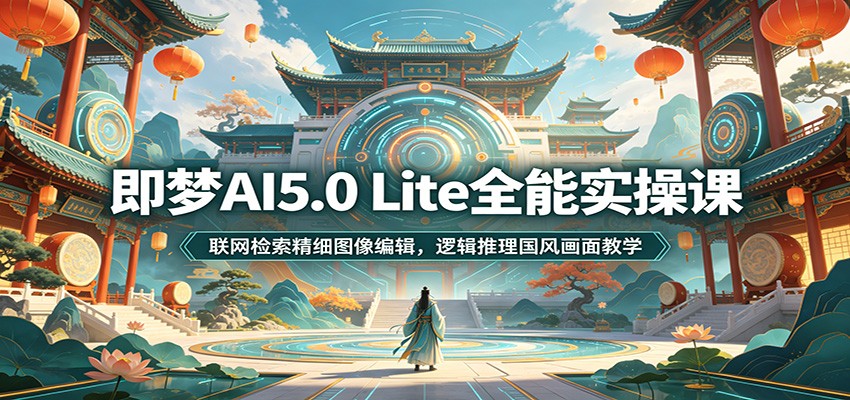 即梦AI5.0 Lite全能实操课：联网检索精细图像编辑，逻辑推理国风画面教学-智享云联
