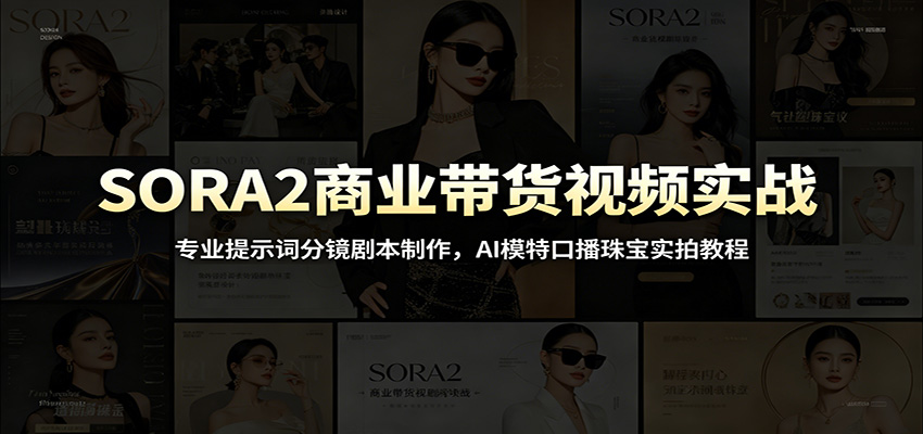 SORA2商业带货视频实战：专业提示词分镜剧本制作，AI模特口播珠宝实拍教程-智享云联