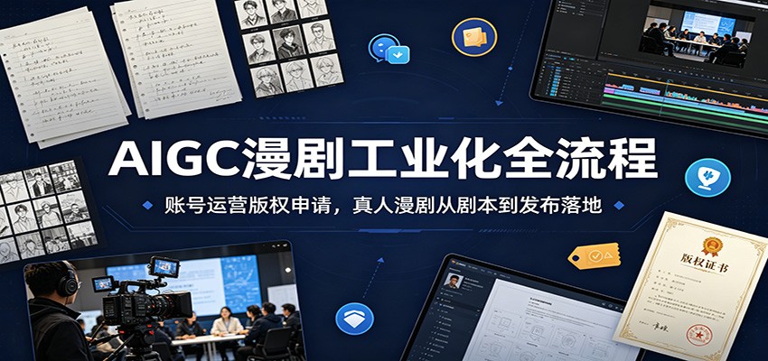 AIGC漫剧工业化全流程：账号运营版权申请，真人漫剧从剧本到发布落地-智享云联