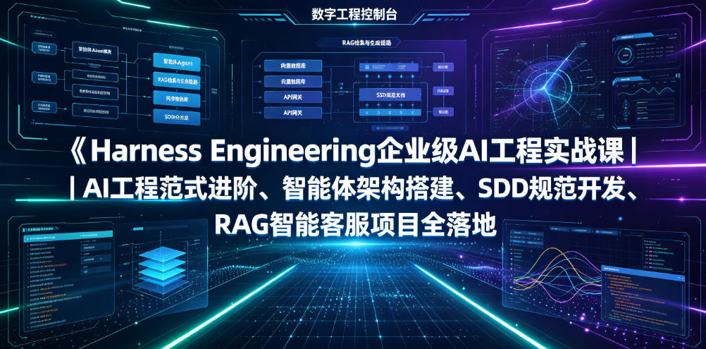 Harness Engineering企业级AI工程实战课｜AI工程范式进阶、智能体架构搭建、SDD规范开发、RAG智能客服项目全落地-智享云联