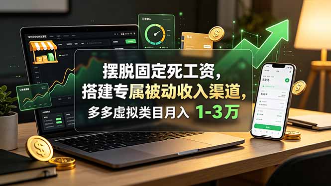 摆脱固定死工资，搭建专属被动收入渠道，多多虚拟类目月入 1-3 万-智享云联