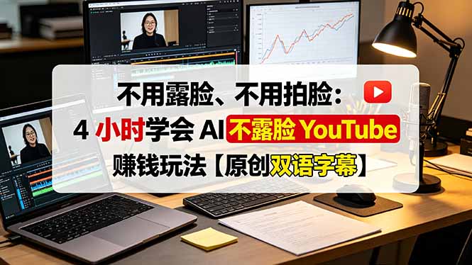 不用露脸、不用拍脸：4 小时学会 AI 不露脸 YouTube 赚钱玩法【原创双语字幕】-智享云联