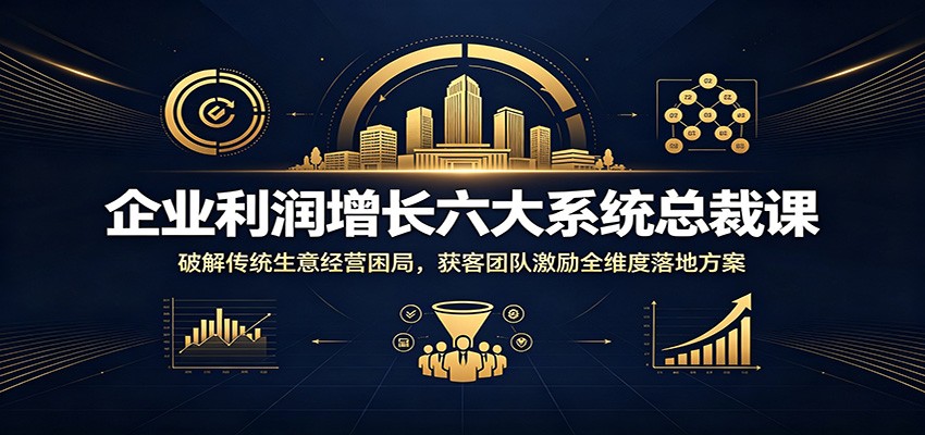 企业利润增长六大系统总裁课：破解传统生意经营困局，获客团队激励全维度落地方案-智享云联