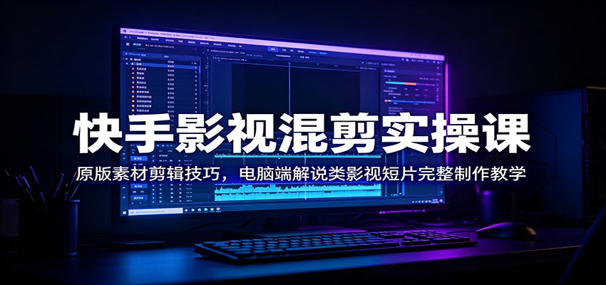 快手影视混剪实操课：原版素材剪辑技巧，电脑端解说类影视短片完整制作教学-智享云联