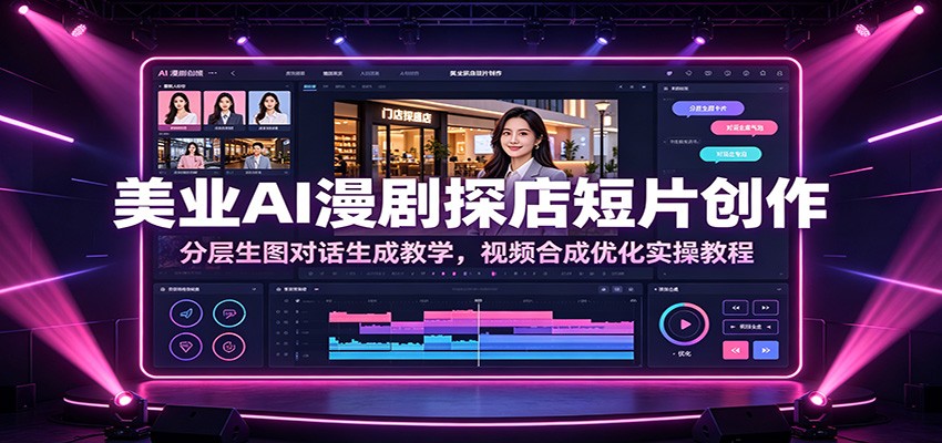 美业AI漫剧探店短片创作：分层生图对话生成教学，视频合成优化实操教程-智享云联