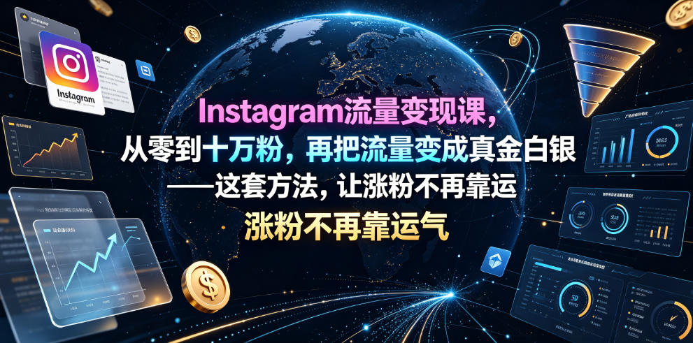 Instagram流量变现课，从零到十万粉，再把流量变成真金白银——这套方法，让涨粉不再靠运气【原创双语字幕】-智享云联
