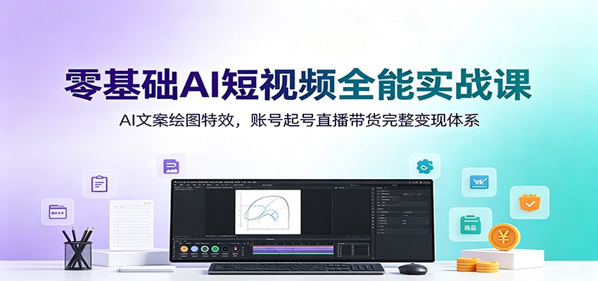 零基础AI短视频全能实战课：AI文案绘图特效，账号起号直播带货完整变现体系-智享云联