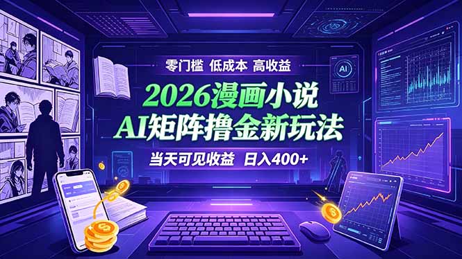 爆款小说漫画大阅读 ai矩阵操作 当天可见收益 日入400+ 零门槛 高收益-智享云联