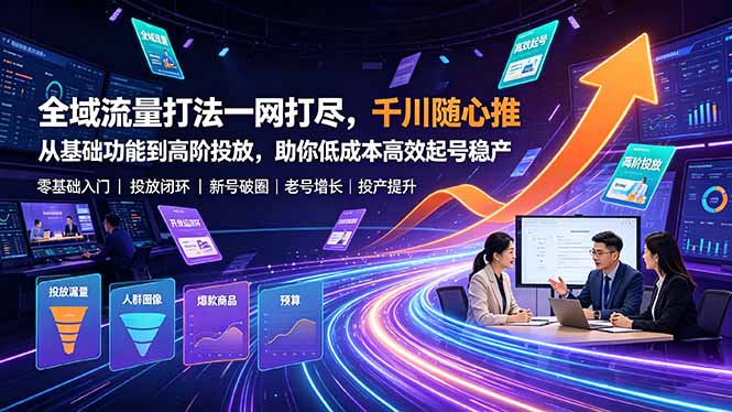 全域流量打法一网打尽，千川随心推从基础功能到高阶投放，助你低成本高效起号稳产-智享云联