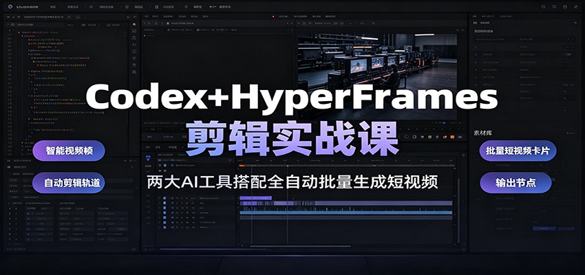 Codex+HyperFrames剪辑实战课：两大AI工具搭配全自动批量生成短视频-智享云联