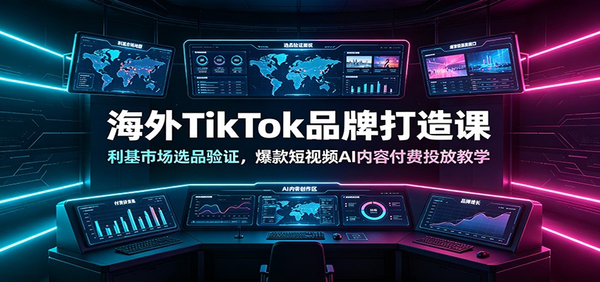 海外TikTok品牌打造课：利基市场选品验证，爆款短视频AI内容付费投放教学-智享云联
