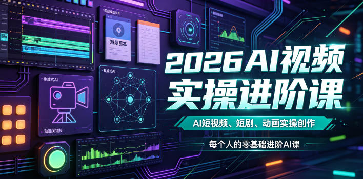 2026AI视频实操进阶课，AI短视频、短剧、动画实操创作，每个人的零基础进阶ai课-智享云联
