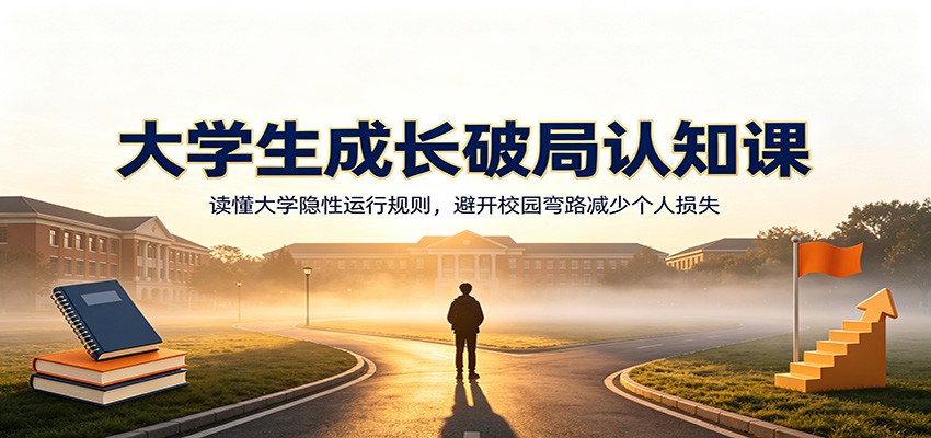 大学生成长破局认知课：读懂大学隐性运行规则，避开校园弯路减少个人损失-智享云联