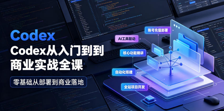Codex从入门到商业实战全课｜账号充值部署、AI工具联动、核心功能精讲、自动化搭建、全站项目开发零基础教程-智享云联