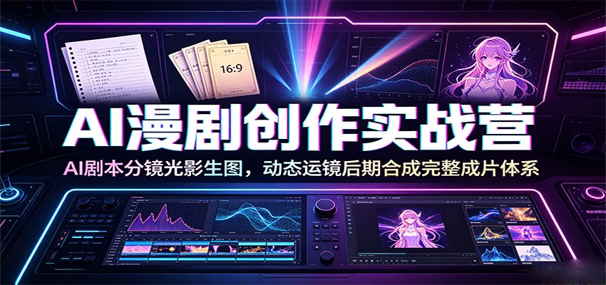 AI漫剧创作实战营：AI剧本分镜光影生图，动态运镜后期合成完整成片体系-智享云联