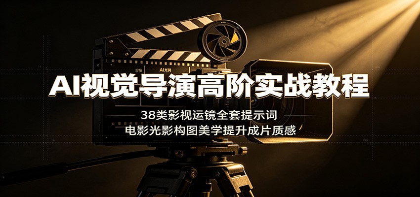 AI视觉导演高阶实战教程：38类影视运镜全套提示词，电影光影构图美学提升成片质感-智享云联