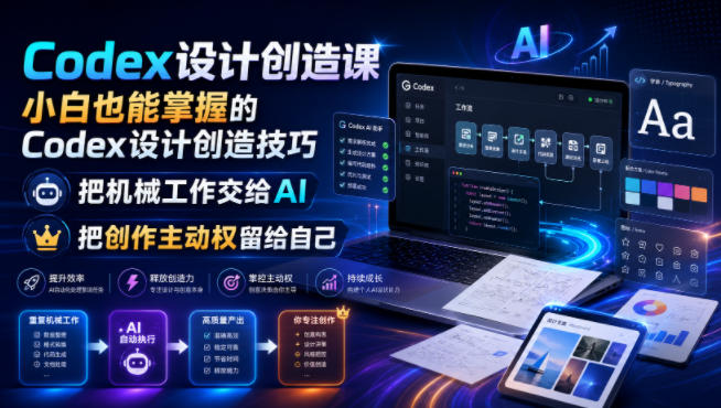 Codex设计创造课，小白也能掌握的Codex设计创造技巧，把机械工作交给AI，把创作主动权留给自己-智享云联