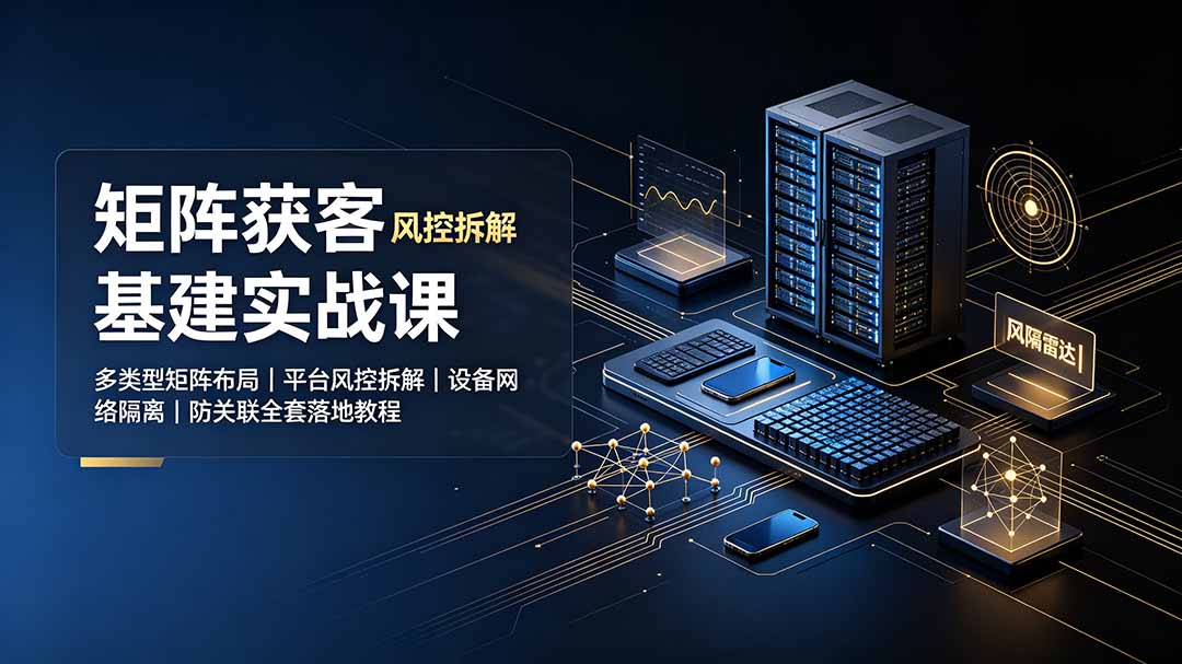 矩阵获客基建实战课：多类型矩阵布局｜平台风控拆解｜设备网络隔离｜防关联全套落地教程-智享云联