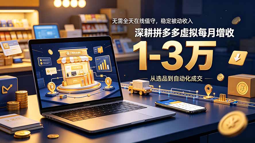无需全天在线值守，稳定被动收入，深耕拼多多虚拟每月增收 1-3 万-智享云联