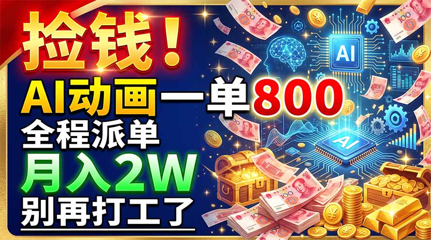 捡钱！AI动画一单800，全程派单，月入2W，别再打工了-智享云联