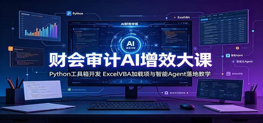 财会审计AI增效大课：Python工具箱开发，ExcelVBA加载项与智能Agent落地教学-智享云联