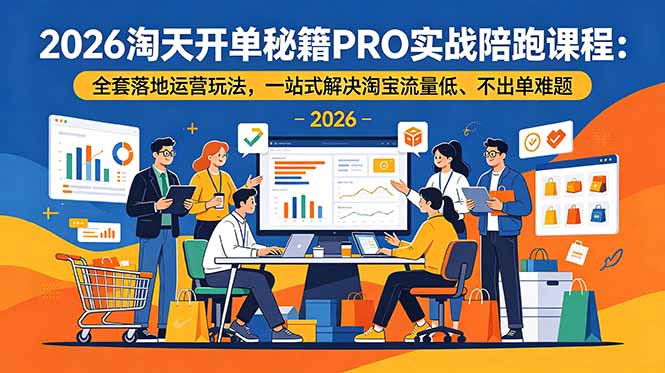 2026淘天开单秘籍PRO实战陪跑课程-更新：全套落地运营玩法，一站式解决淘宝流量低、不出单难题-智享云联