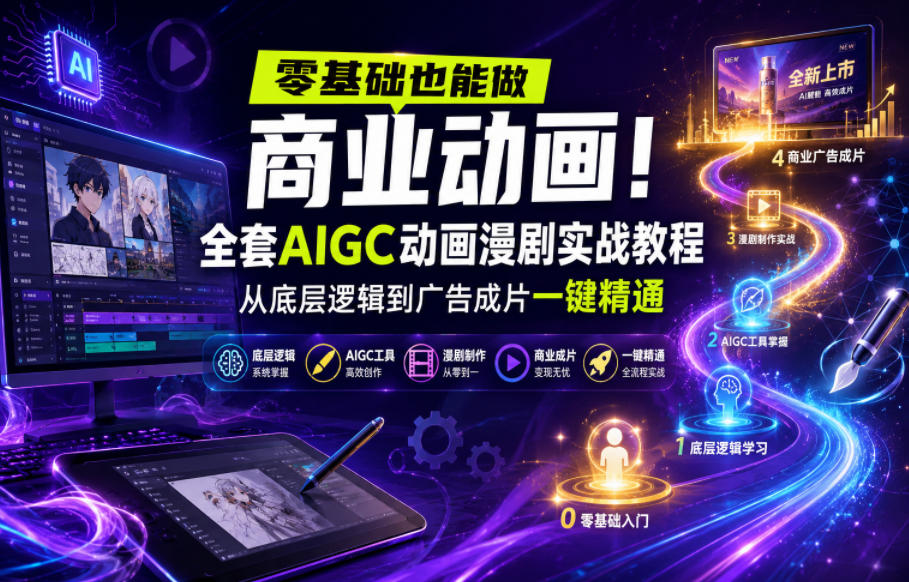 零基础也能做商业动画！全套AIGC动画漫剧实战教程，从底层逻辑到广告成片一键精通(更新0715)-智享云联