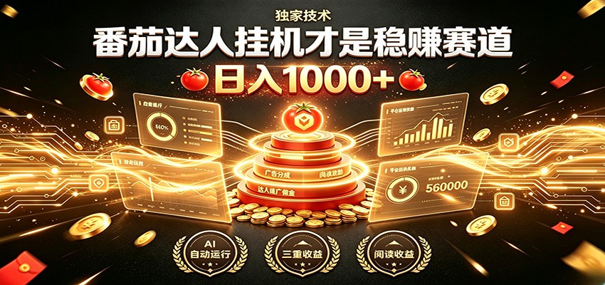 别再瞎找副业！番茄达人挂机才是稳赚赛道 日入1000+-智享云联
