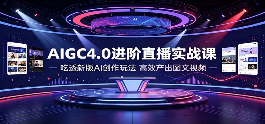 AIGC4.0进阶直播实战课:吃透新版AI创作玩法,高效产出图文视频-智享云联