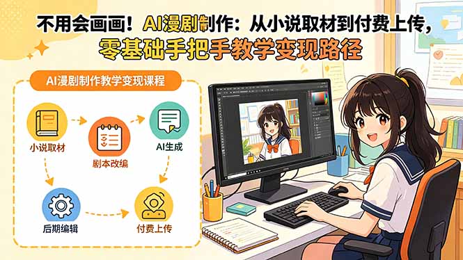 不用会画画!AI漫剧制作:从小说取材到付费上传,零基础手把手教学变现路径(更新-智享云联