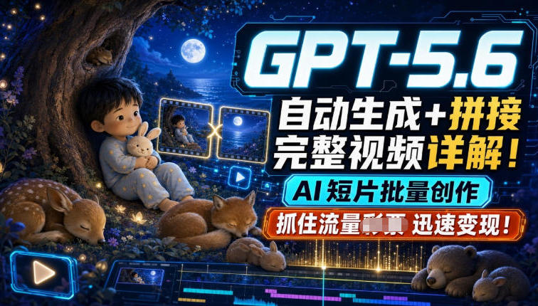 GPT-5.6自动生成＋拼接完整视频详解，AI短片批量创作，抓住流量迅速变现！-智享云联