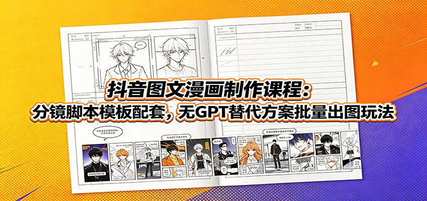 抖音图文漫画制作课程：分镜脚本模板配套，无GPT替代方案批量出图玩法-智享云联