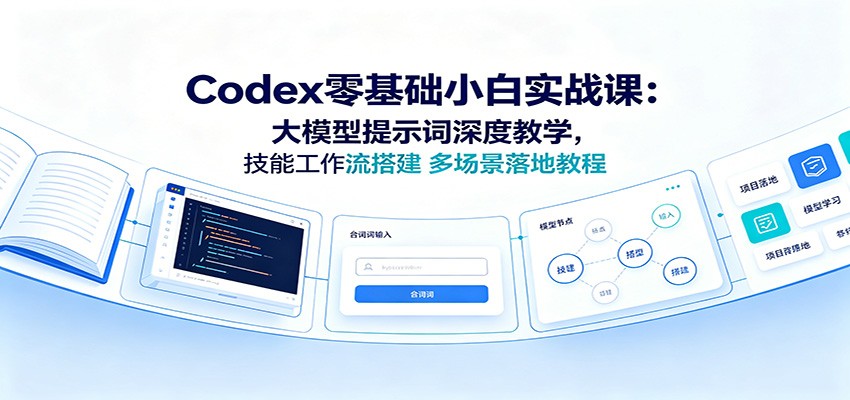 Codex零基础小白实战课：大模型提示词深度教学，技能工作流搭建多场景落地教程-智享云联