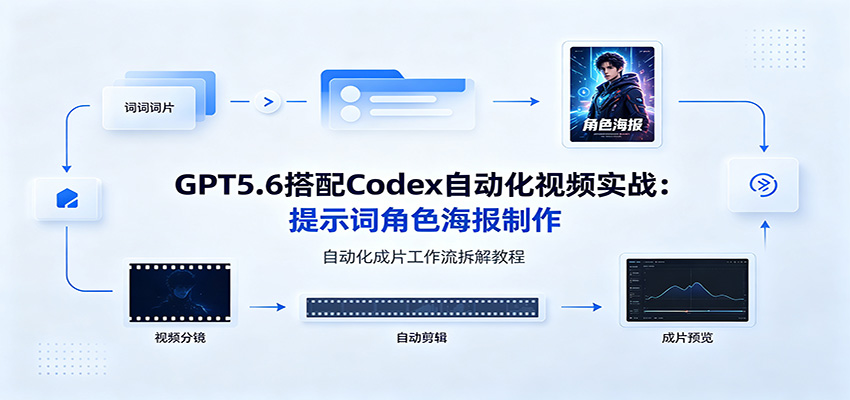 GPT5.6搭配Codex自动化视频实战:提示词角色海报制作,自动化成片工作流拆解教程-智享云联