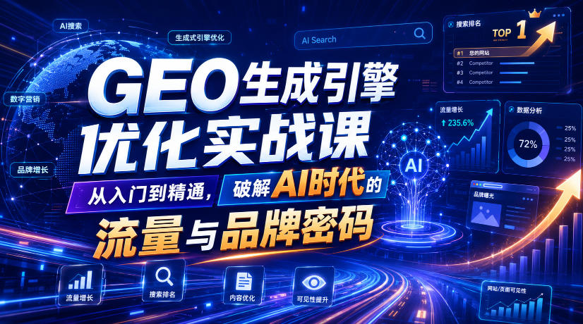 GEO生成引擎优化实战课,从入门到精通,破解AI时代的流量与品牌密码-智享云联