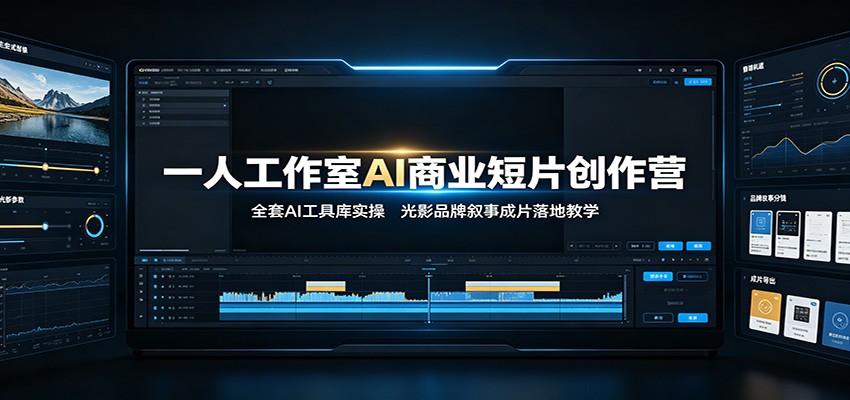 一人工作室AI商业短片创作营:全套AI工具库实操,光影品牌叙事成片落地教学-智享云联