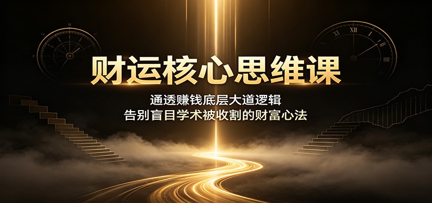 财运核心思维课:通透赚钱底层大道逻辑,告别盲目学术被收割的财富心法-智享云联