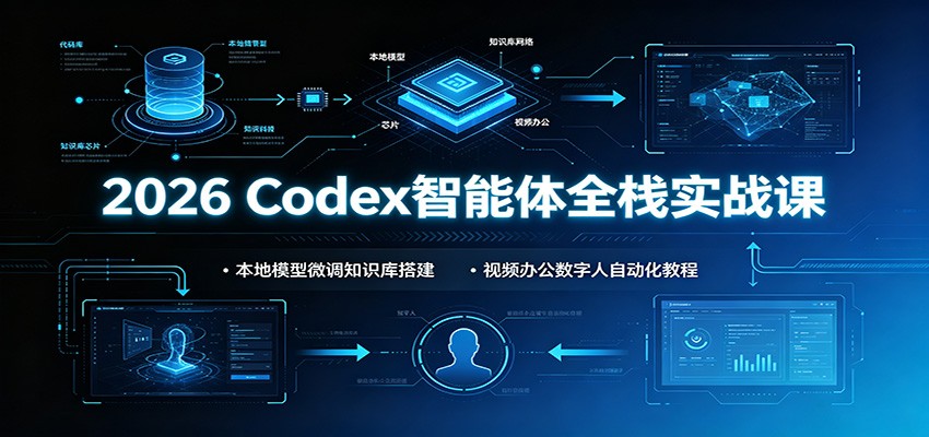 2026 Codex智能体全栈实战课：本地模型微调知识库搭建，视频办公数字人自动化教程-智享云联