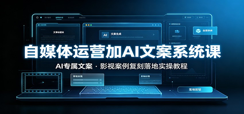 自媒体运营加AI文案系统课：：AI专属文案，影视案例复刻落地实操教程-智享云联