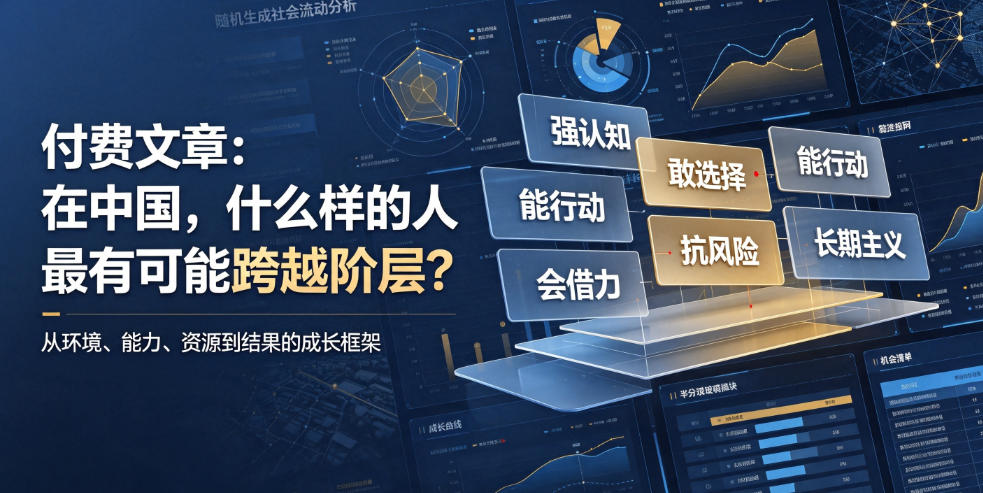 付费文章：在中国，什么样的人最有可能跨越阶层？-智享云联