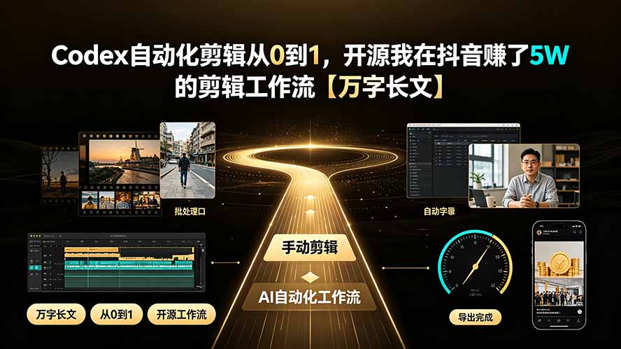 Codex自动化剪辑从0到1，开源我在抖音赚了5W 的剪辑工作流【万字长文】-智享云联