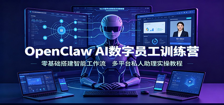 OpenClaw AI数字员工训练营：零基础搭建智能工作流，多平台私人助理实操教程-智享云联