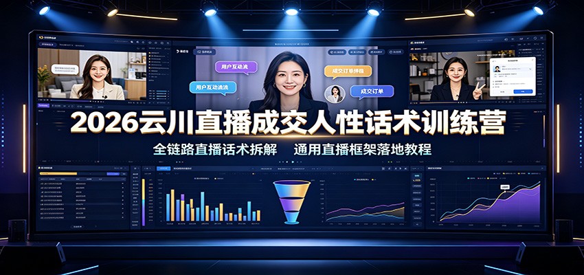 2026云川直播成交人性话术训练营：全链路直播话术拆解，通用直播框架落地教程-智享云联
