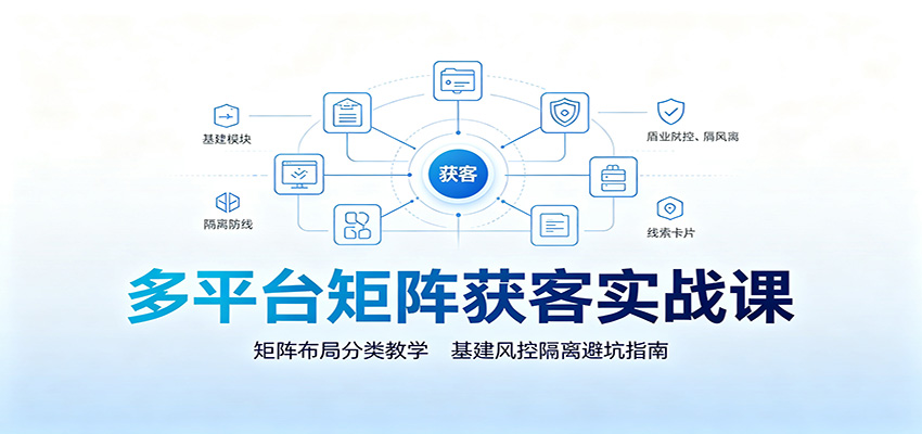 多平台矩阵获客实战课：矩阵布局分类教学，基建风控隔离避坑指南-智享云联