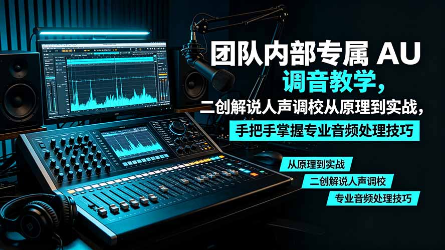 某大佬团队内部专属 AU 调音教学，二创解说人声调校从原理到实战，手把手掌握专业音频处理技巧-智享云联