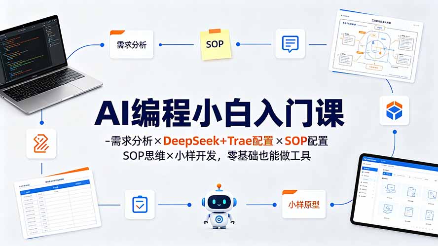 AI编程小白入门课-需求分析×DeepSeek+Trae配置×SOP思维×小样开发，零基础也能做工具-智享云联