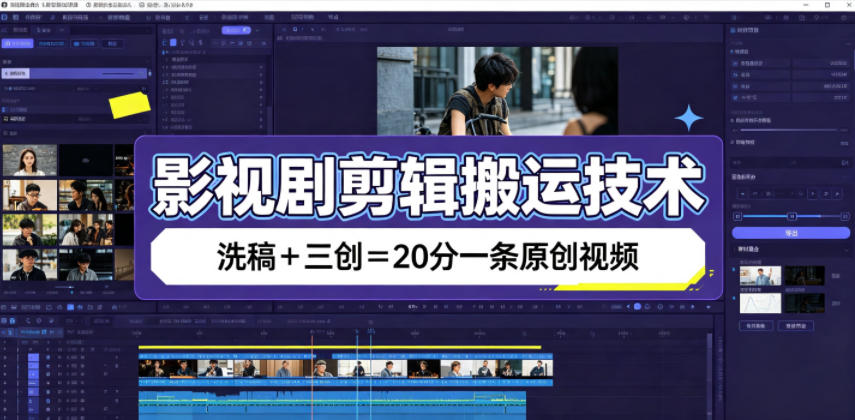 影视剧剪辑搬运技术，洗稿+三创=20分一条原创视频-智享云联