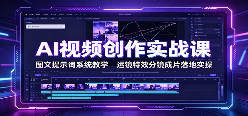 AI视频创作实战课：图文提示词系统教学，运镜特效分镜成片落地实操-智享云联